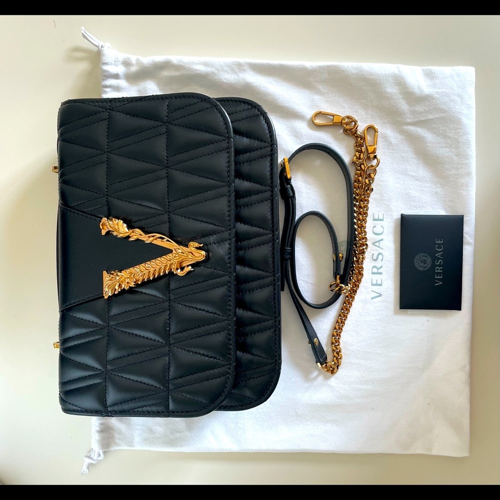SOLD Authentic New Versace Virtus Quilted Bag